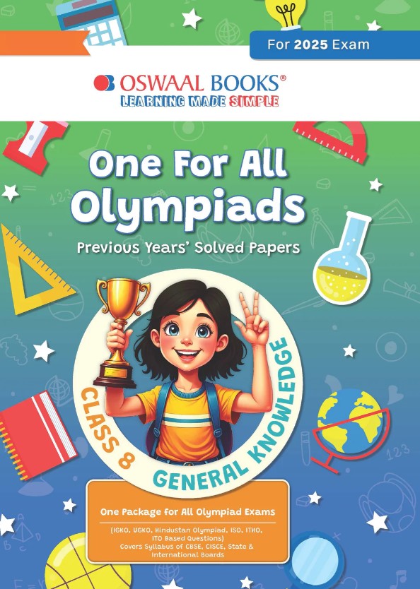 Oswaal One for All Olympiads Chapter-wise Previous Years Solved Papers, Prep-Guide Class 8 General Knowledge For 2025 Exam